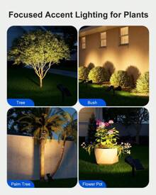 (1pc/Box) Outdoor Waterproof Solar Spotlight, Super Bright Lawn Light, Outdoor Landscape Garden Light, Garden Tree Light - C - Xem 5