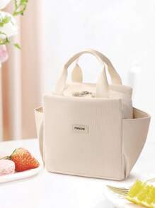 1pc Corduroy Insulated Lunch Bag For Women Men, Waterproof Lunch Cooler Bag, Reusable High Capacity Lunch Tote Bags, For Work Picnic Or Travel Back To School Lunch Kit Classroom Bento Kitchen Insulated Lunch Bag Woman Lunch Box Bag Ladies School Supplies Stuff Accessories, Gifts For Mothers & Friends Bag For School School Accessories School Stuff