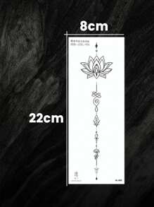 1pc Paper Temporary Tattoo, Sexy Fashion Minimalist Floral Line Art Lotus Flower Design Temporary Tattoo, Chain Print Pattern Fake Tattoo, Multifunctional Unisex Body Art Stickers, Waterproof Sweat-Proof For Arm, Chest, Abdomen And Back, Easy To Apply/Remove, Lasting 7-14 Days Decorative Sticker DIY Gifts