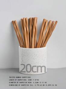 2/10pcs Reusable Bamboo Chopsticks, Ideal For Sushi, Rice, Pasta, Dishwasher Safe, Feature A Twist Design In A Light - Luxury Japanese Style, Suitable For Kitchen Use, Perfect As An And Creative Tableware, Mother's Day, Father's Day - Multicolor - View 9