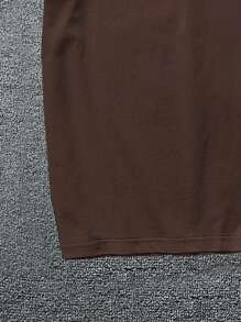 Men's Fashionable Street Graphic Short Sleeve Loose T-Shirt, Black - Coffee Brown - View 5