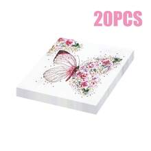 100/60/20pcs 13 * 13 Inch Disposable Pink Butterfly Floral Pattern Napkins, Used For Birthday Parties, Family Gatherings, Wedding Banquets, Hotel And Restaurant Decoration Paper - Pink - View 5