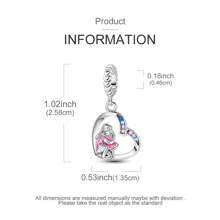 Love Hug Charm Pendant - 925 Sterling Silver Heart-Shaped Beads Pendant For Bracelets Necklace DIY Fine Jewelry Gift For Family Mother And Daughter Birthday Gift - Love Hug Pendant KTC1041 - View 4