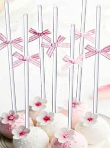 50 pièces Bâtonnets de sucette en acrylique transparent, bâtonnets de gâteau pop pour décoration de fête d'anniversaire, de mariage, de remise des diplômes, décorations de petits gâteaux, chocolat, biscuits, outils de cuisson, accessoires de cuisine