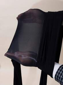 1 Pair Shiny Elastic Tights, Pantyhose, Black Opaque Stockings For Women