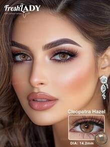FRESH LADY 1 Pair , Lenses Chelsea & Cleopatra Collection, Exotic Look, For Daily Wear, Dating Makeup, Work, Or Cosplay, Yearly Use, 14.20 Mm - 0 - View 15