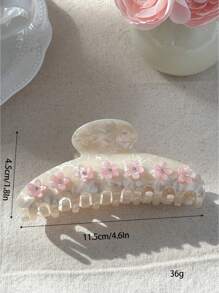 OUSEON 米色发夹，饰有3D粉色花朵水钻，优雅闪亮的发爪夹，适合女性和女孩，复古婚礼派对日常发饰礼品，发夹，发卡，发夹，发抓夹，发夹，抓发夹，秋冬花朵发夹，适合度假装扮，夏季女士 - 彩色 - 查看 10