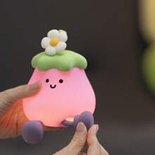 Eggplant Lamp, Adjustable Brightness Touch Control Night Light, Rechargeable Glare-Free LED Lamp, Dimmable Timed Night Light, Cute Gift