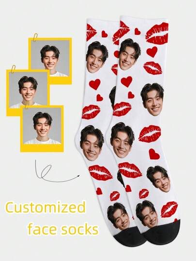 1 Pair Custom Face Socks, Custom Photo Sock, Custom Printed Socks, Personalized Funny Face Socks, Custom Picture Socks, Put Any Face On The Socks, Anniversary Gift, Valentine Gift, Birthday Gift, Wedding Gift, Mother's Day Gift, Father's Day Gift, Best Friend Gift, Fall