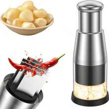 Prensa manual de ajo de acero inoxidable, cortador de verduras mini multifuncional apto para lavavajillas, utensilios de cocina para frutas (1 pieza) - Por defecto - Ver 10