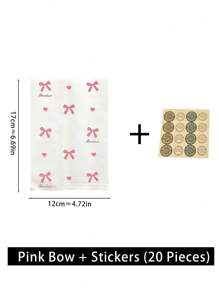 20pcs/50pcs Set High-End Bow Kraft Paper Bag, Card Postcard Packing Material, Cute Design White Kraft Paper Gift Packaging Bag, Party Picnic Pouch, Greeting Card Bags