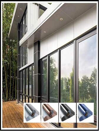 1Roll Reflective Window Film Mirror One Way Daytime Privacy Anti UV Static Cling Window Film Removable Decorative Screen Stickers Room Decor Home Decor Wall Decor Bathroom Decor Bedroom Decor Room Decoration Stuff Living Room Decor House Decor Home Decor Living Room Wall Art Wall Paper