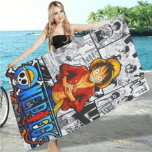 1 pieza Toalla de playa con diseño de anime Bandai, manta de playa de microfibra súper suave y sin arena, súper absorbente para viajes, natación, buceo, surf, yoga, camping, accesorios y artículos esenciales de playa