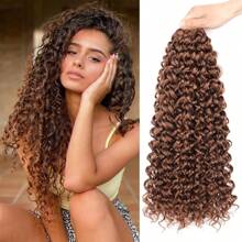 Curly Crochet Hair 14/18/24inch GoGo Curl Crochet Hair For Women Natural Black Deep Wave Braiding Hair,Synthetic Bohemian Crochet Braid Water Wave Crochet Hair Extensions(30#) - Brown - View 13
