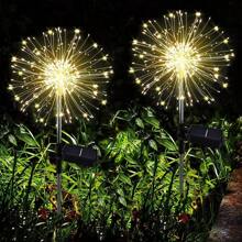 NetHong 2 X Solar Firework Light 120 LED Sparkle Pathway Lawn Decor Outdoor Garden