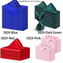 4pcs/6pcs Handmade Cloth Napkins Set Of Dusty Pink Linen Napkins Rustic Dinner Napkins Bulk For Wedding Party Baby Showerbaby Shower Family Decorations Gifts - Multicolor - View 4