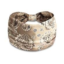 Women Fashion Cashew Flower Printed Hair Accessories Headband, Comfortable Anti-Slip Sports Hair Hoop Hair Wrap Elegant Hair Ornament - Multicolor - View 12