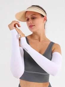 1 paire de manchettes de protection anti-UV unisexe, manches respirantes pour dames, gants de protection solaire pour l'extérieur, rétractables, parfaits pour l'été, s'assortissent à divers vêtements
