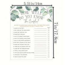 10/25/50 Pcs Eucalyptus Bridal Shower Games & Activities (You Know How Cute Couples Are), Bachelorette Party Games, Fun Wedding Games And Activities, Engagement Party - Multicolor - View 5