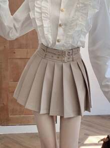 "Pleated Skirt. Classic And Super Versatile. Has Lining At The Bottom." - Beige - View 2