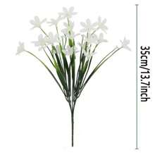 1/4 piezas, Flor artificial de narciso, decoración exterior de flores de simulación, adecuada para bodas, interiores y exteriores, jardín, oficina, decoración de escritorio con jarrones, flores artificiales