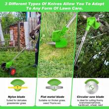 1Set Electric Cordless Grass Trimmer Rechargeable Lawn Mower Grass Lawn Cutter With 2 Alloy Saw Blades 4 Alloy Blades 10 Plastic Blades 2 Rechargeable Batteries Goggles Gloves Auxiliary Handle,Garden Tools, Gardening Tools For Garden