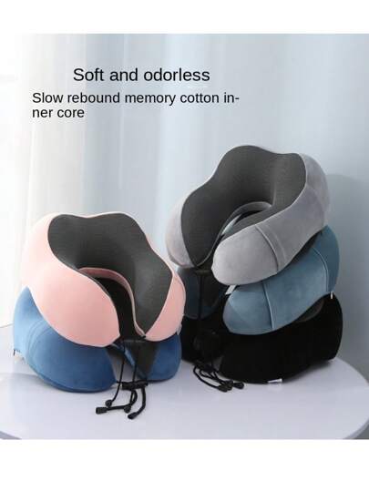 1pc Extremely Comfortable Ergonomic Travel Pillow - Soft Knitted Pillowcase, U-Shaped Neck Support, Anti-Slip Rebound Technology - Portable, Washable, Compact, Suitable For Plane, Office, Home