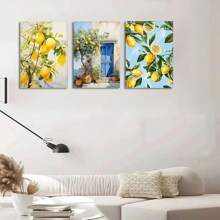 1pc/3PCS Wall Arts Posters Botanical Decorative Art Classic Modern Fruit Canvas Wall Art Set, Frameless Vertical Posters, Suitable For Home Offices, Bedrooms, Bathrooms, Kitchens, Classrooms - Indoor Landscape Themed Art Prints, Office Art Fruit Pattern Decorative Art Decoration, Wall Art Decoration Frameless/ With A Frame Coastal Decor Coastal Decor Beach Decor ,Wall Art With Frame