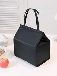 1pc Thickened And Elongated Insulated Lunch Bag, Bento Bag, Rice Box Bag, Work Capacity Insulated Food Bag, Lunch Carrying Bag With Hot And Cold Functions, Hand-Held Insulated Bag, Large Capacity Lunch Bag, Office Worker, Student Carrying Rice Bag, Outdoor Outing Travel Insulated Refrigerated Bag, Food And Beverage Insulated Bag, Aluminum Foil Fresh-Keeping Insulation Waterproof Takeaway Ice Pack - Black - View 8