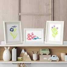 18 piezas Plantillas DIY para pintura de flores, plantillas de plástico reutilizables para madera, tela, papel - Suministros de artesanía para pintura en aerosol y graffiti