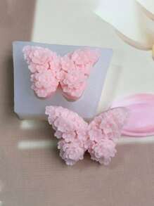 1pc Flower And Butterfly Shape Silicone Mold, Suitable For Candle, Resin Crafts Making - White - View 5