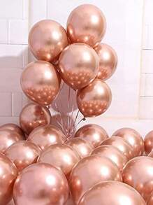 25 Pieces Glitter Rose Gold Balloons, 10 Inch Metallic Rose Gold Balloons For Birthday Wedding Party Decoration Summer Gifts Beach Back To School School Supplies Room Decor