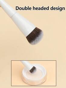 1 Piece Dual-Ended Makeup Brush Set: Angled Foundation Brush, Round Foundation Brush, Contour Brush, Flat Foundation Brush