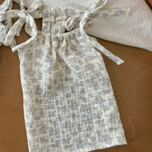 Breathable Mesh Floral Print Dog/Cat Tank Top, Pet Clothes For Small Dogs And Cats, Suitable For Spring/Summer - Baby Blue - View 4