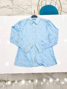 Leze Shirt With Collar Detail/E066 - Blue - View 1