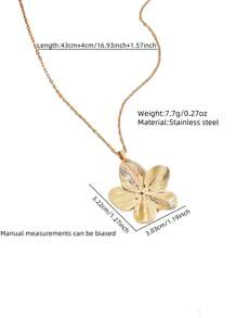 1 Set di gioielli in stile fattoria con design a fiori d'uovo in acciaio inossidabile (include 1 collana e 1 paio di orecchini), adatto per le donne da indossare in occasioni di fidanzamento o matrimonio, o come regalo festival per amici