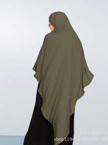 1pc Women Long Solid Color Elegant Chiffon Fringed Headscarf, Suitable For Daily Wear - Multicolor - View 9