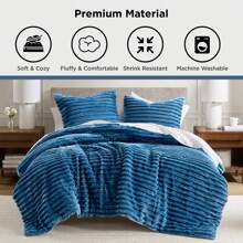 Fluffy Ribbed 2/3 Pieces Cord-Textured Bedding Comforter Set,Plush 300 Gsm Fabric For Weighty Durability And Softness Comforter Sets,2 Pieces Set For Twin-Twin XL Size,3 Pieces Set For Full-Queen-King-CAL King Size,Cozy All-Season Home Textile For Stylish Home Bedroom Décor,Modern Room Decor,Summer Prmo, Halloween Christmas Thanks Giving Gifts