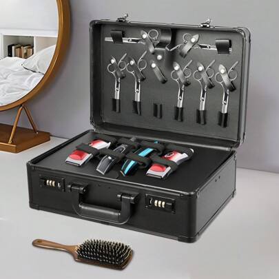 Eatssode Barber Stylist Salon Koffer Tragetasche, Modern Tragbarer Friseursalon Stylist Koffer, Friseur Tool Organizer mit Schlössern Ideal für die Aufbewahrung von Trimmern Kämmen Bürsten und Anderen Stylingwerkzeugen