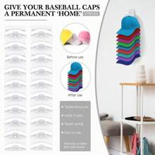 1pc Hat Storage Rack Is Suitable For Wall Baseball Caps Wall Hat Rack Can Accommodate 18 Hat Racks Storage Storage Rack Hooks Display Walls Suitable For Doors Closets Dedroom Father's Day Gifts