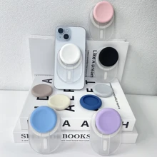 1 Pc Double Bracket Magnetic Cell Phone Grip Holder Stand With Silicone Cover, For Magsafe Cellphone Grip Tok Griptok Compatible With Iphone 16/15/14/13/12 Series Magnetic Phone Socket Pocket Phone Holder