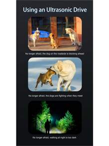 1 件，超声波驱狗器，用于训练和行为辅助的防吠装置，可充电超声波狗吠控制装置，带数字显示屏，具有闪光、持久蜂鸣和超声波模式，便携式狗训练工具，适用于白天和夜间、室内和室外