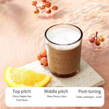 Miniso Quartet Series-Scented Candles (Citrus And Amber, 70g), Lasting Fragrance In The Bedroom (1 PC) - Brown - View 2
