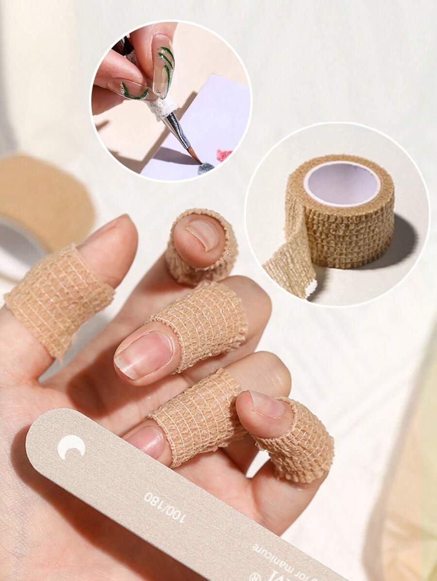 Vendaje protector para dedos, cinta de tela no tejida elástica y transpirable para la protección de las articulaciones de los dedos para manicura y cuidado de las uñas - Multicolor - Ver 1