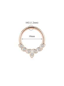 1pc 16G Septum Rings Stainless Steel Nose Rings Hoop Inlaid With Zirconia Multifunctional Ring Daith Earrings Hoop Cluster CZ Hinged Segment Clicker Daith Helix Conch Tragus Ear Piercing - Nasal Septum Ring - View 18