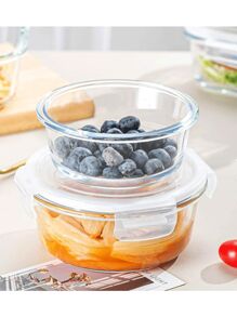 1 件玻璃午餐盒，密封玻璃午餐盒，带盖玻璃食品储存容器，适用于微波炉、烤箱、冰柜和洗碗机，耐热玻璃餐盒，工作/学校午餐盒，圣诞礼物