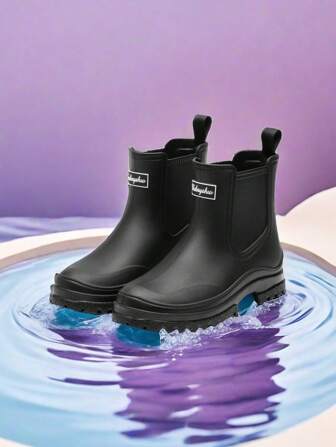 1 par korta gummistövlar för kvinnor, strand-/vandringsvattenskor, lättrengjorda trädgårdsträskor, gummistövlar för utomhusfiske, moderiktiga Chelsea-stövlar, arbetsskor för landsbygden (storleken är något stor)