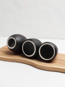 1PC Small Flower Vase Black Ceramic Vase Wedding Centerpiece Arrangement Plants Flower Pot Home Living Room Desktop Decoration Home Decor Back To School Room Decor School Supplies Glass Vase - Black - View 6