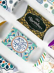 10/20/40 piezas Cajas de regalo con forma de almohada con estampado de luna y estrellas para fiesta festiva, fiesta de boda, decoración de fiesta