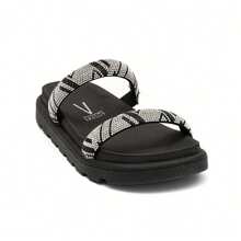 Vizzano Women's Papete Sandal With Shiny Rhinestone Straps And Soft Tractor Platform - 黑色 - 查看 1